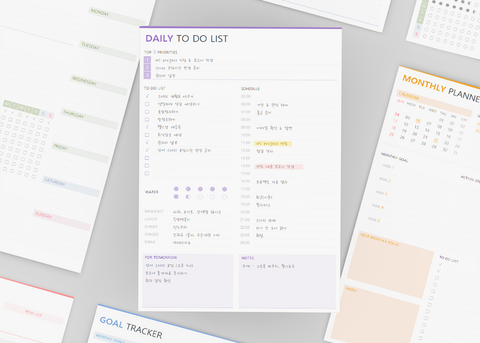 만년형 플래너 엑셀템플릿 5종