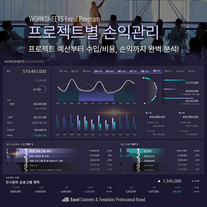 [프로젝트·사업별] 손익관리 엑셀프로그램 Image