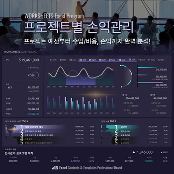 [프로젝트·사업별] 손익관리 엑셀프로그램의 리스트 썸네일입니다.